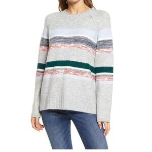 Caslon Cozy Mix Stripe Crewneck Sweater